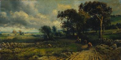 George Inness; Fleecy Clouds; 1881; oil on canvas; 25.5 x 51 cm; The Cleveland Museum of Art
