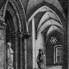 Albrecht Altdorfer, Regensburg Synagogue, etching, 1519
