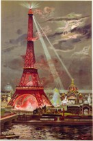 EiffelTower2 Georges Garen univer expos, 1889 col woodcut