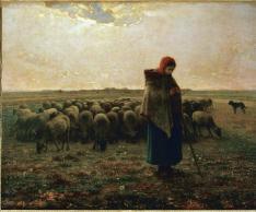 Jean-François Millet; Shepherdess with her Flock; 1858; oil on canvas; Musée d'Orsay