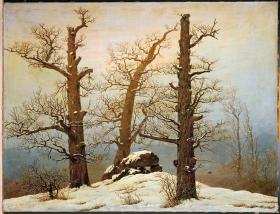 Caspar David Friedrich; Megalithic Cairn in the Snow; 1820; oil on canvas; 54 x 71 cm; Staatliche Kunstsammlungen Dresden
