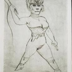 Otto Dix; Circus: Animal Trainers; 1922; drypoint; 29.9 x 29.7 cm