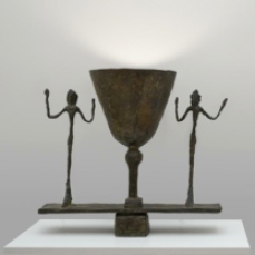 Alberto Giacometti; Lampe avec deux figures (Lamp with Two Figures); 1949-50; bronze; 33.97 x 37.15 x 18.42 cm; San Francisco Museum of Modern Art
