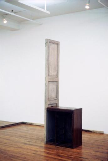 Doris Salcedo; La Casa Viuda II; 1993-4; wood, fabric, metal, and bone