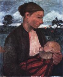 Paula Modersohn-Becker; Peasant Woman and Child; c. 1903; oil on canvas; 69 x 58 cm