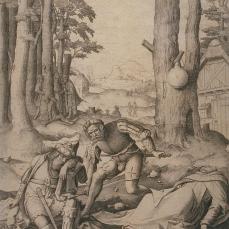 Lucas van Leyden; Mohammed and the Monk Sergius; 1508; engraving; 28-9 x 22 cm