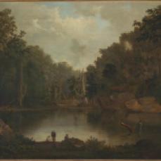 Robert S. Duncanson, Blue hole, flood waters, Little Miami river, 1851. 29 1/4 x 42 1/4 inches.