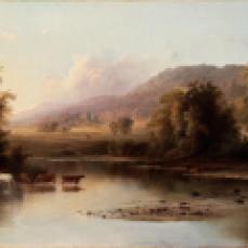 Robert S. Duncanson, View of the St. Anne's River, 1870, oil on canvas, 21 1/4 x 40 1/8 in. (54 x 101.9 cm)