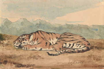 Royal Tiger,” by Ferdinand-Eugène-Victor Delacroix, circa 1800s copy