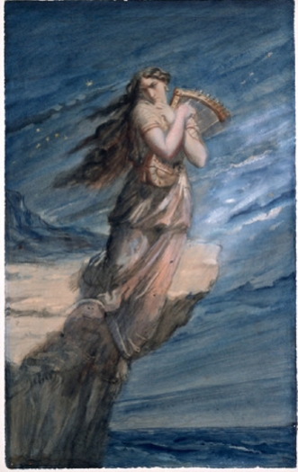 Theodore Chasseriau's watercolor portrait of Sappho copy 2